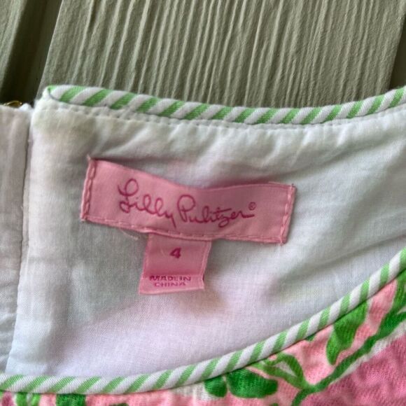 Lilly Pulitzer 2012 Butterfly Print Shift Dress – Size 4, Scalloped Hem, Cotton - Picture 3 of 10